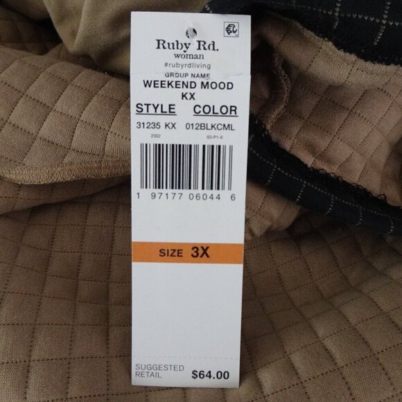 Ruby Rd Jacket Women's Plus Size 3X Black Windowpane Relaxed Fit Snap Front - Picture 9 of 10